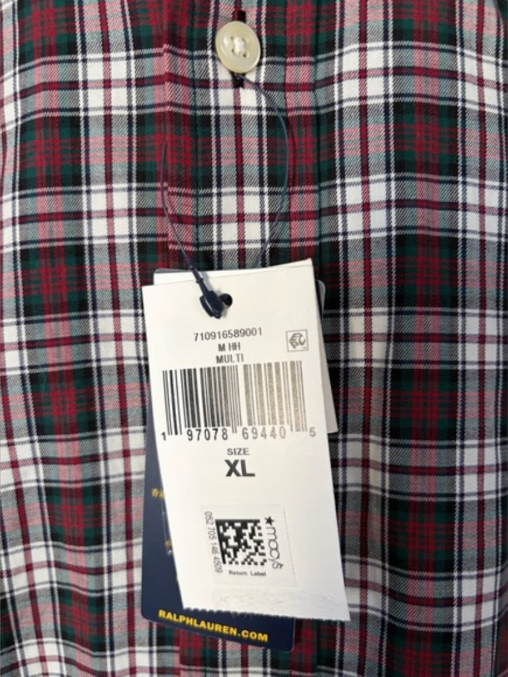 Polo Ralph Lauren Men's Long Sleeve Oxford Button Up Shirt Plaid New size XL - Picture 9 of 13